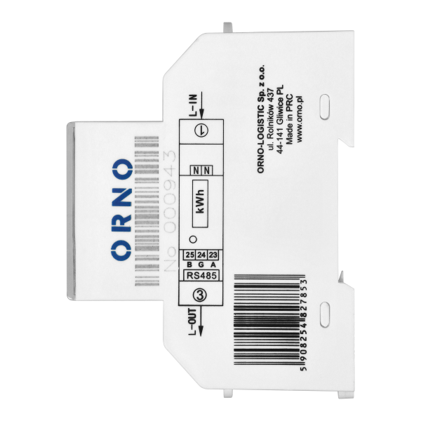 1-phase electricity meter, bidirectional, multi-tariff, 100A, RS-485 port, MID, 1 module, DIN TH-35mm